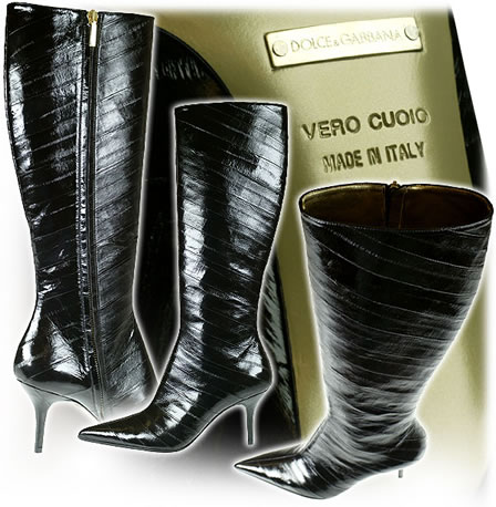 Eel leather boots by Dolce and Gabbana