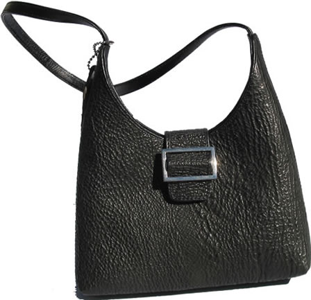 Black shark leather handbag