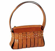 Fashionable handbag in crocodile leather