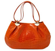 Fashionable crocodile leather handbag